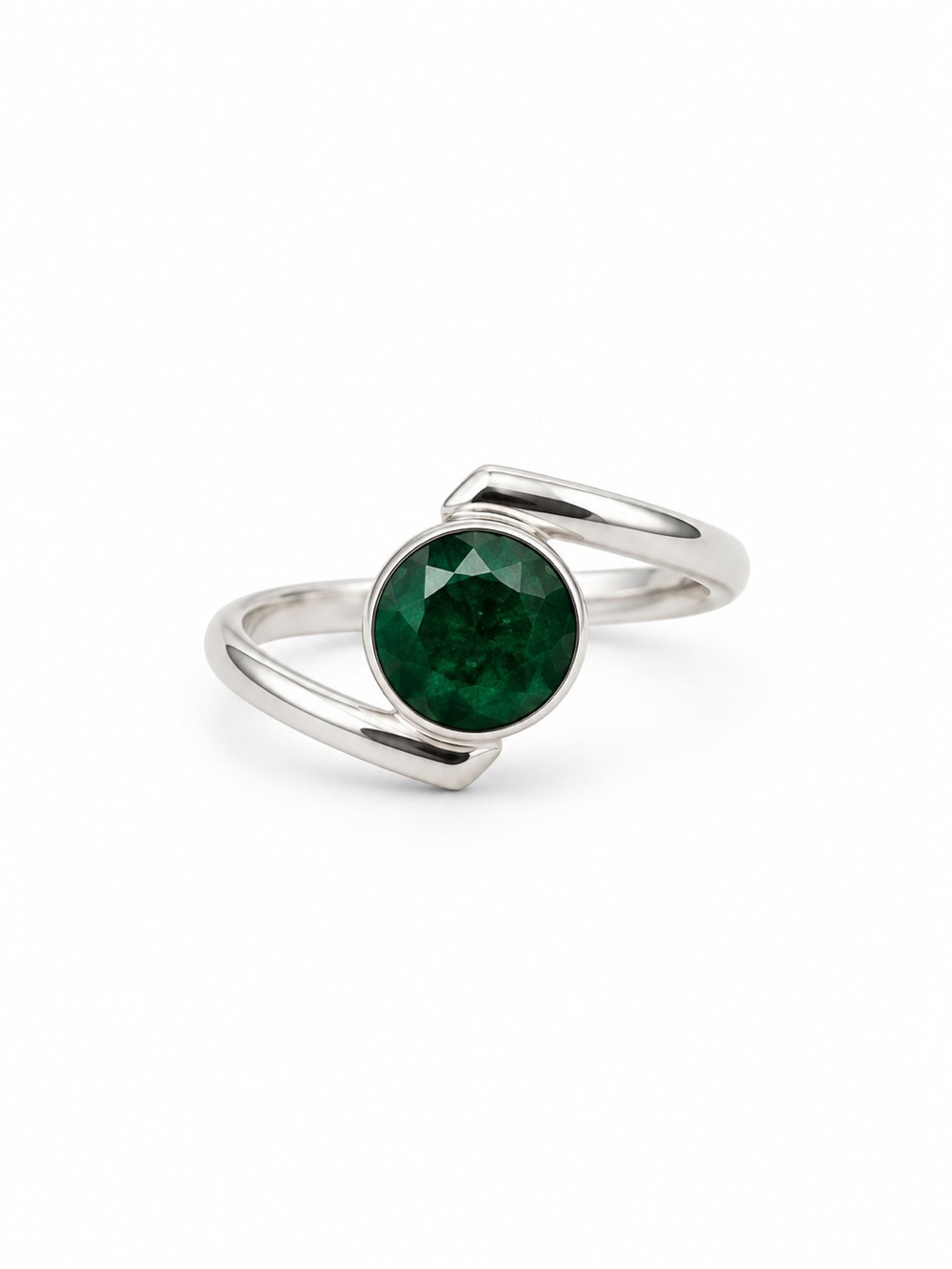 Emerald Bypass Ring